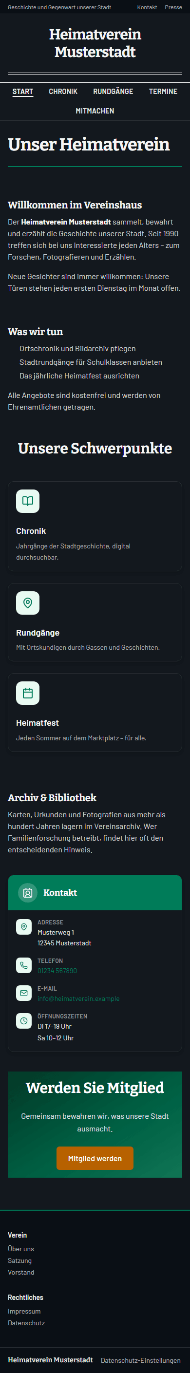 Beispiel-Template dunkel, 390 px